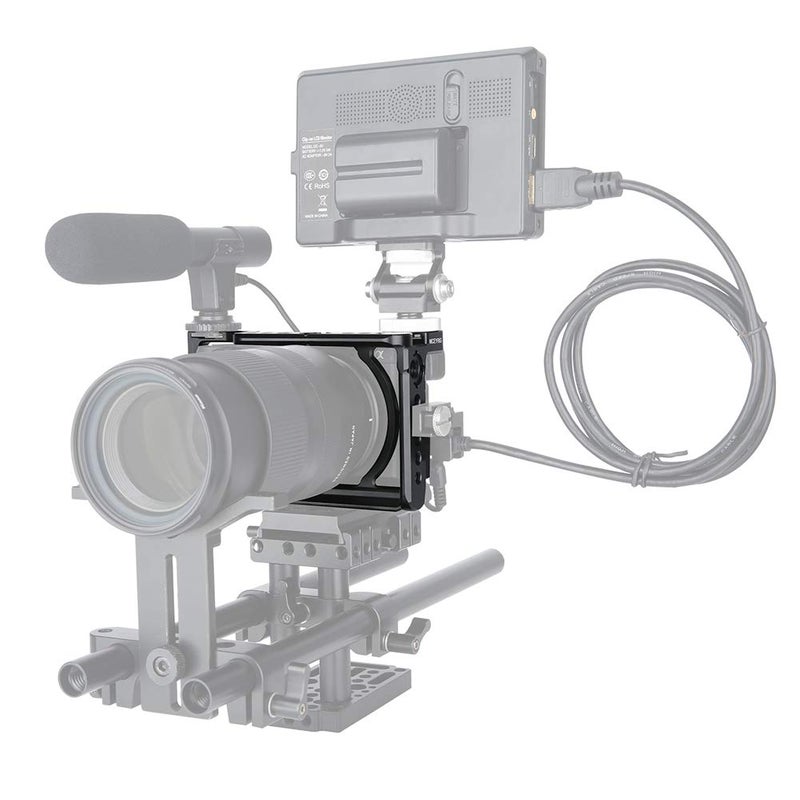 NICEYRIG حامل كاميرا NICEYRIG لكاميرات سوني A6400 A6500 A6100، مع ثقب تحديد 1/4'' 3/8''، سكة NATO وحذاء بارد - 343 - Image 3